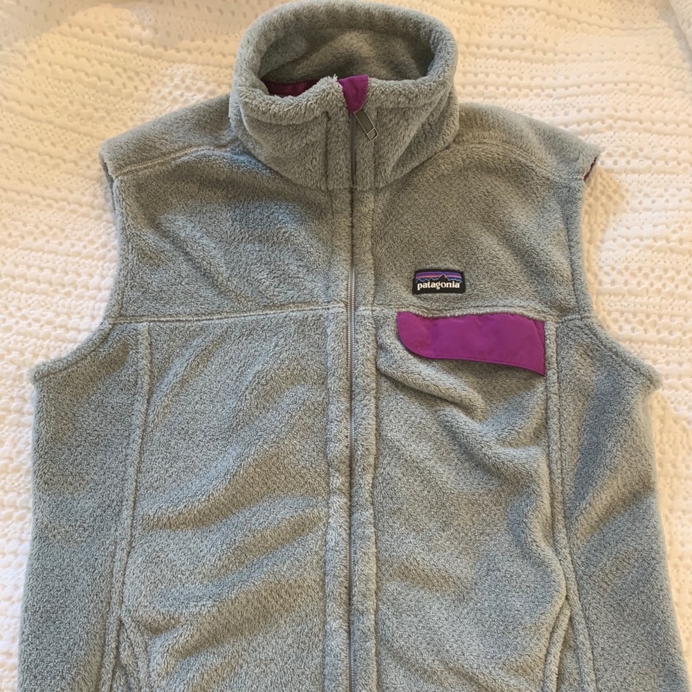Patagonia Women’s Re-Tool Gray/Purple Fleece Vest